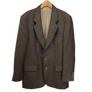 Oscar de la Renta Sport Coat 42L Brown Black Houndstooth